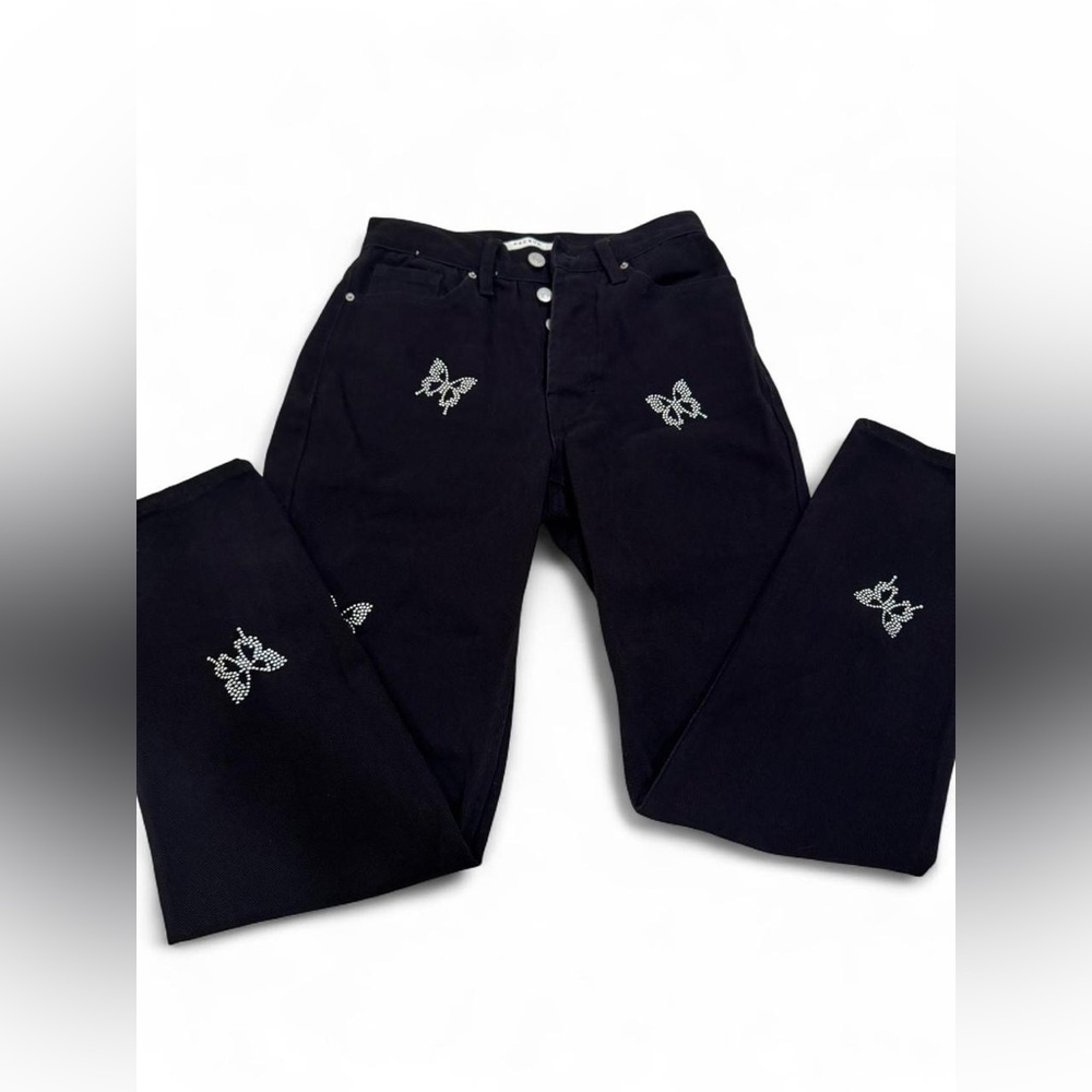 PacSun Black Jeans with Butterfly Accents